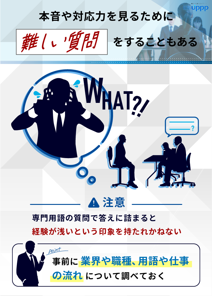 面接では、本音や対応力を見るために難しい質問をすることもある