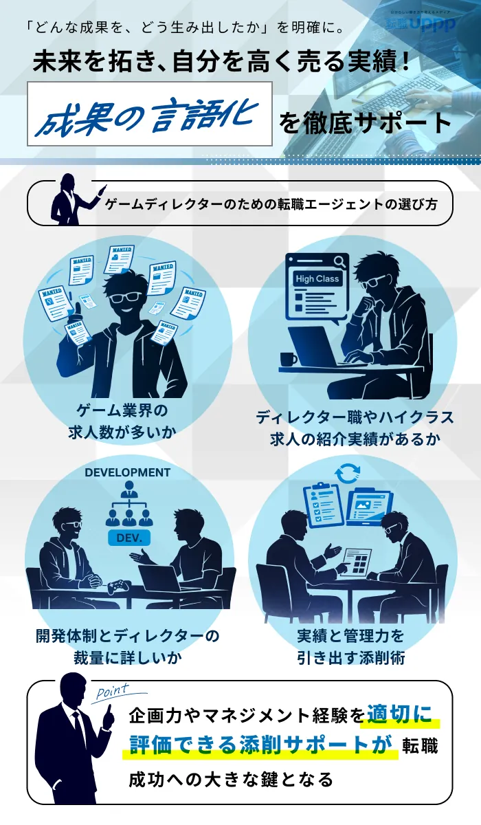 ゲームディレクターにおける転職エージェントの選び方