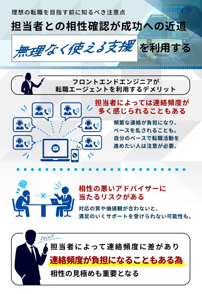 フロントエンドエンジニアが転職エージェントを利用するデメリット