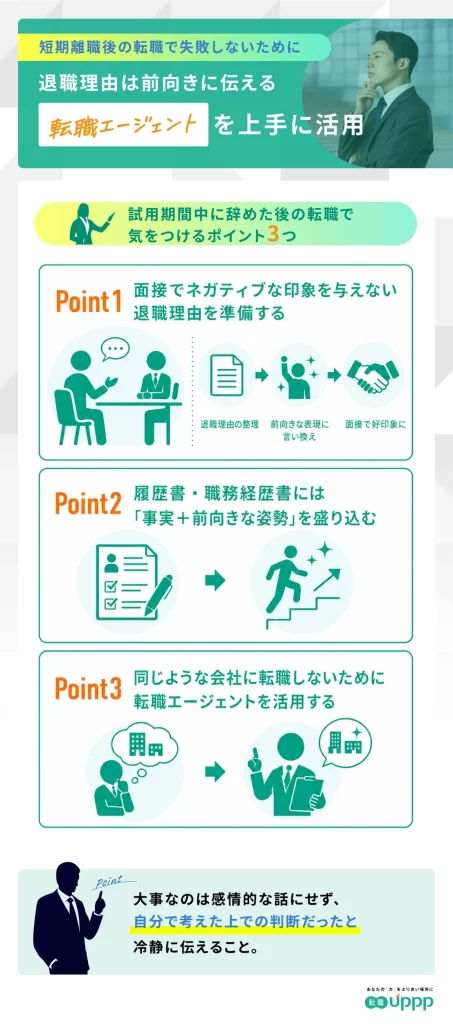 試用期間中に会社を辞めた後の転職で気を付けること3選