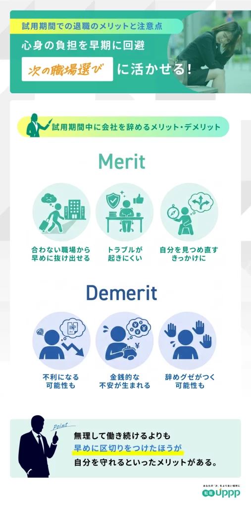 試用期間中に会社を辞めるメリット・デメリット